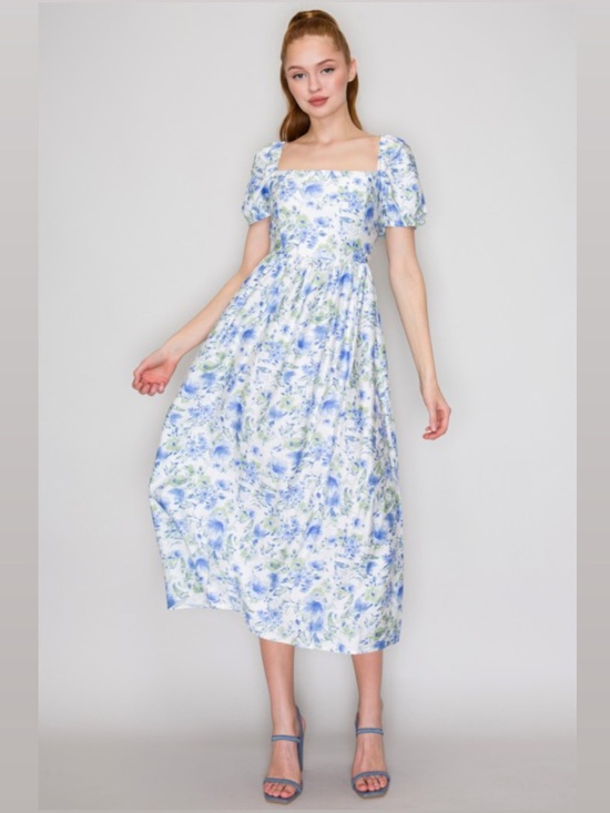 Dresses & Skirts - Floral Crossed Back Midi Dress NWT